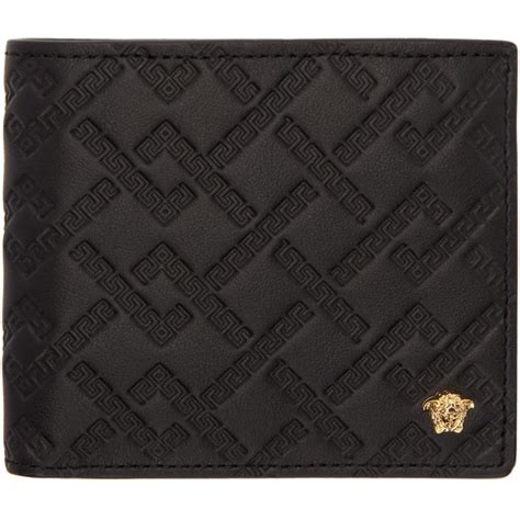 versace black embossed greek wallet|versace wallets.